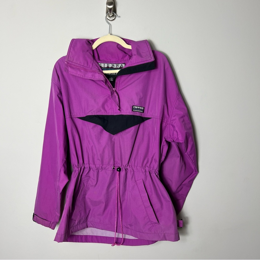 Vintage 1990s Sierra Experience Parka Windbreaker Jacket Purple -inv*L